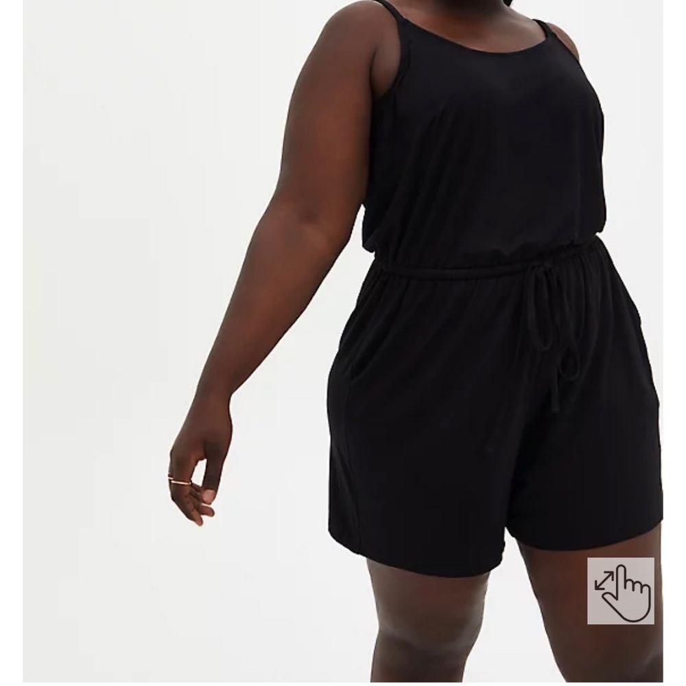 Torrid 🖤 BLACK JERSEY DRAWSTRING ROMPER Size 0